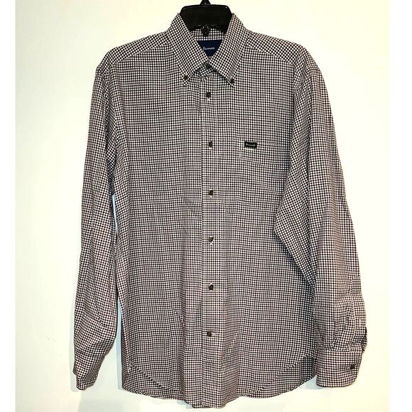 Faconnable red black plaid long sleeve button down shirt - medium - Picture 1 of 4